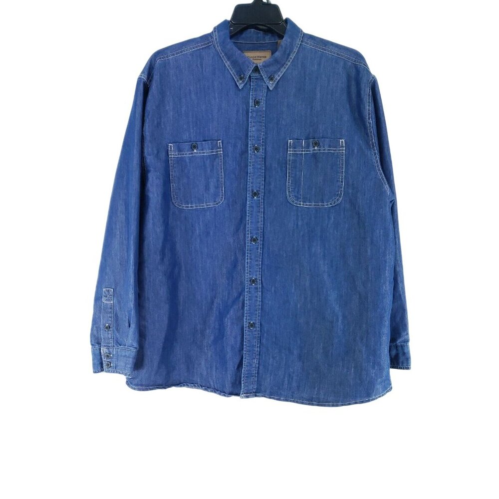 Clear Water Outfitters Denim Shirt Men's Size XL Dark Wash